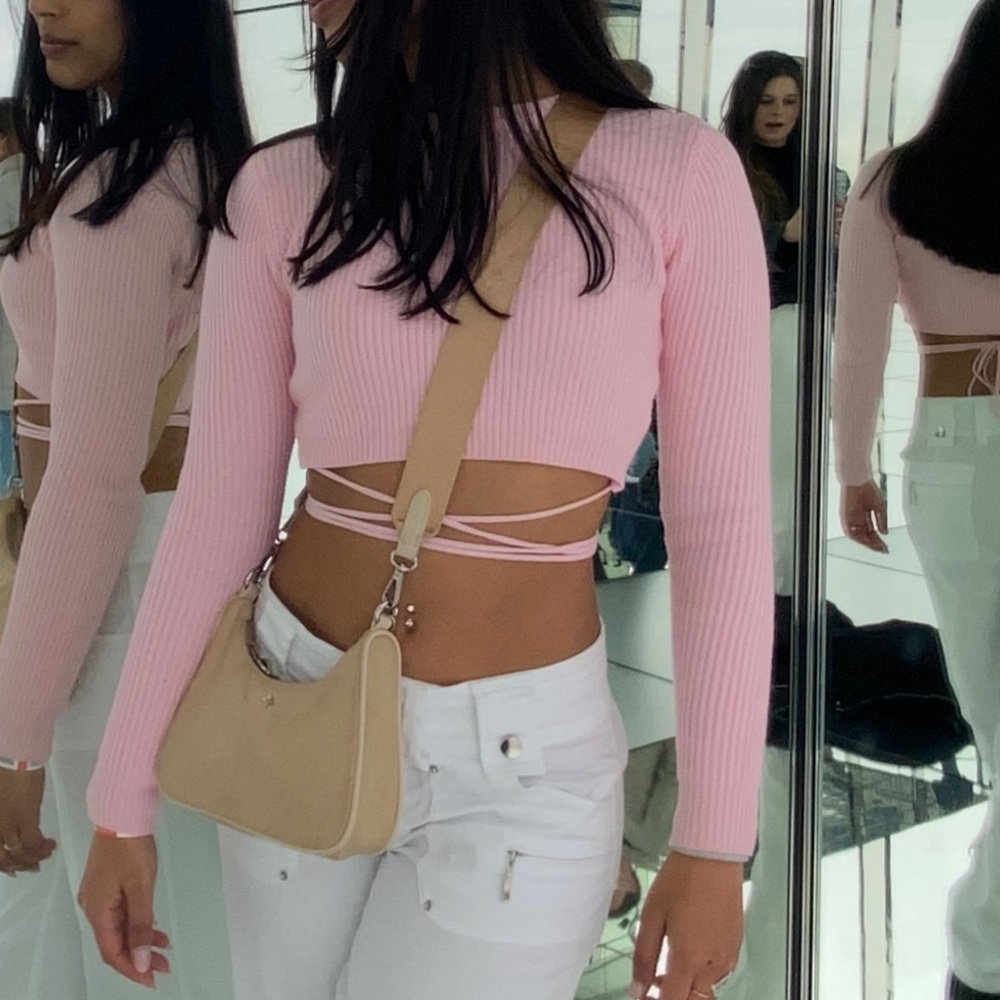 Pink cropped sweater